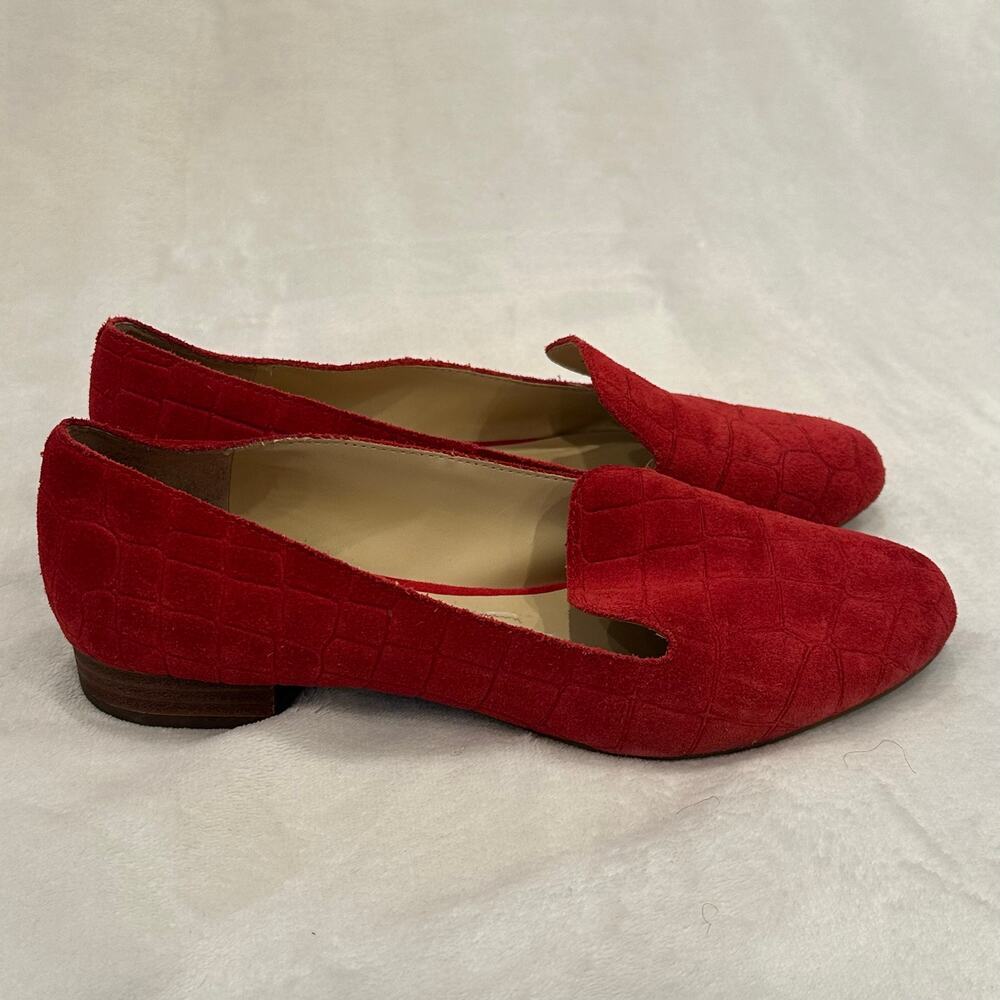 Vince Camuto Red Suede Shoes sz 7.5 VP Melley Pointed Toe Flats - Picture 7 of 7